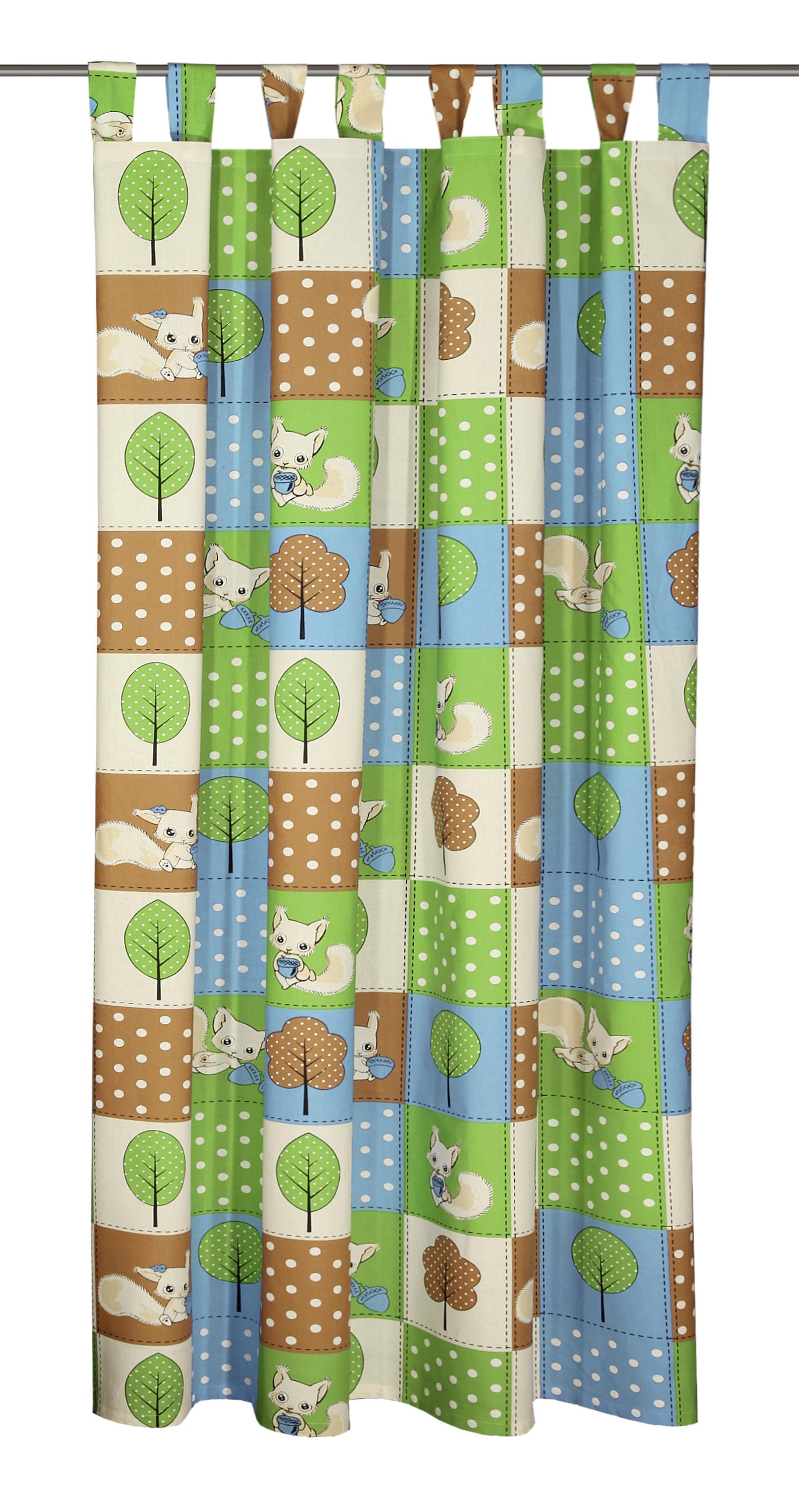 Dětský závěs Veverka, 135/180 cm - vícebarevná, Basics, textil (135/180cm)