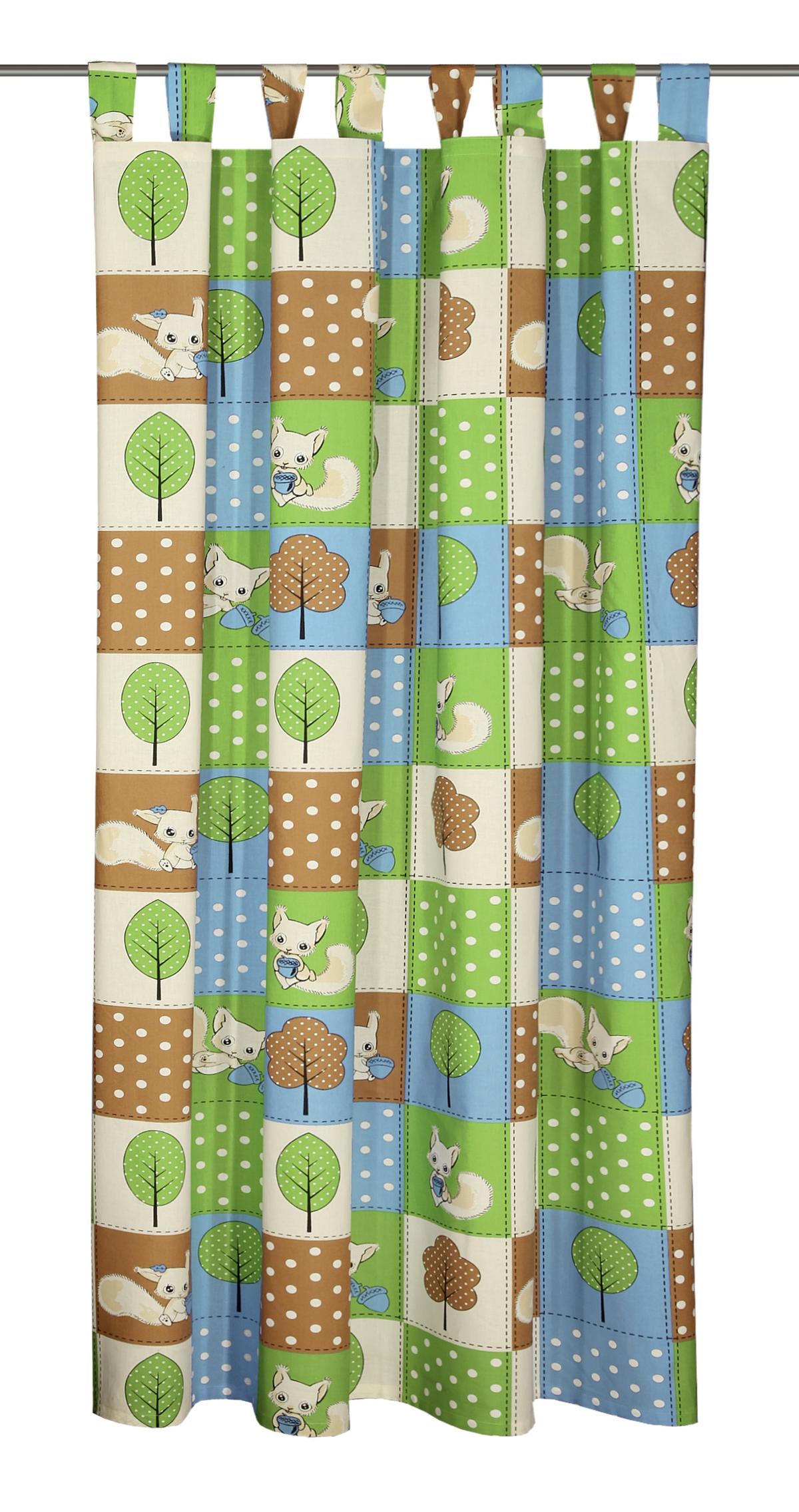 Dětský závěs Veverka, 135/180 cm - vícebarevná, Basics, textil (135/180cm)