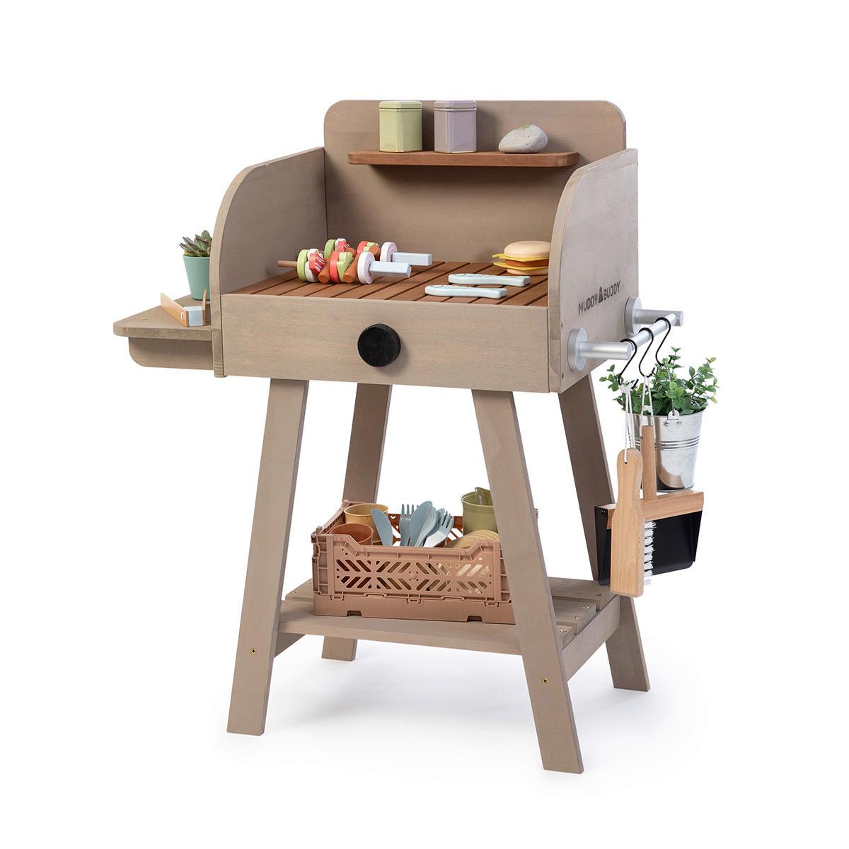 Kindergrill BBQ Chef Holz Grau LxBxH: 68x37x79 cm - Grau, Basics, Holz (68/37/79cm) - MUDDY BUDDY