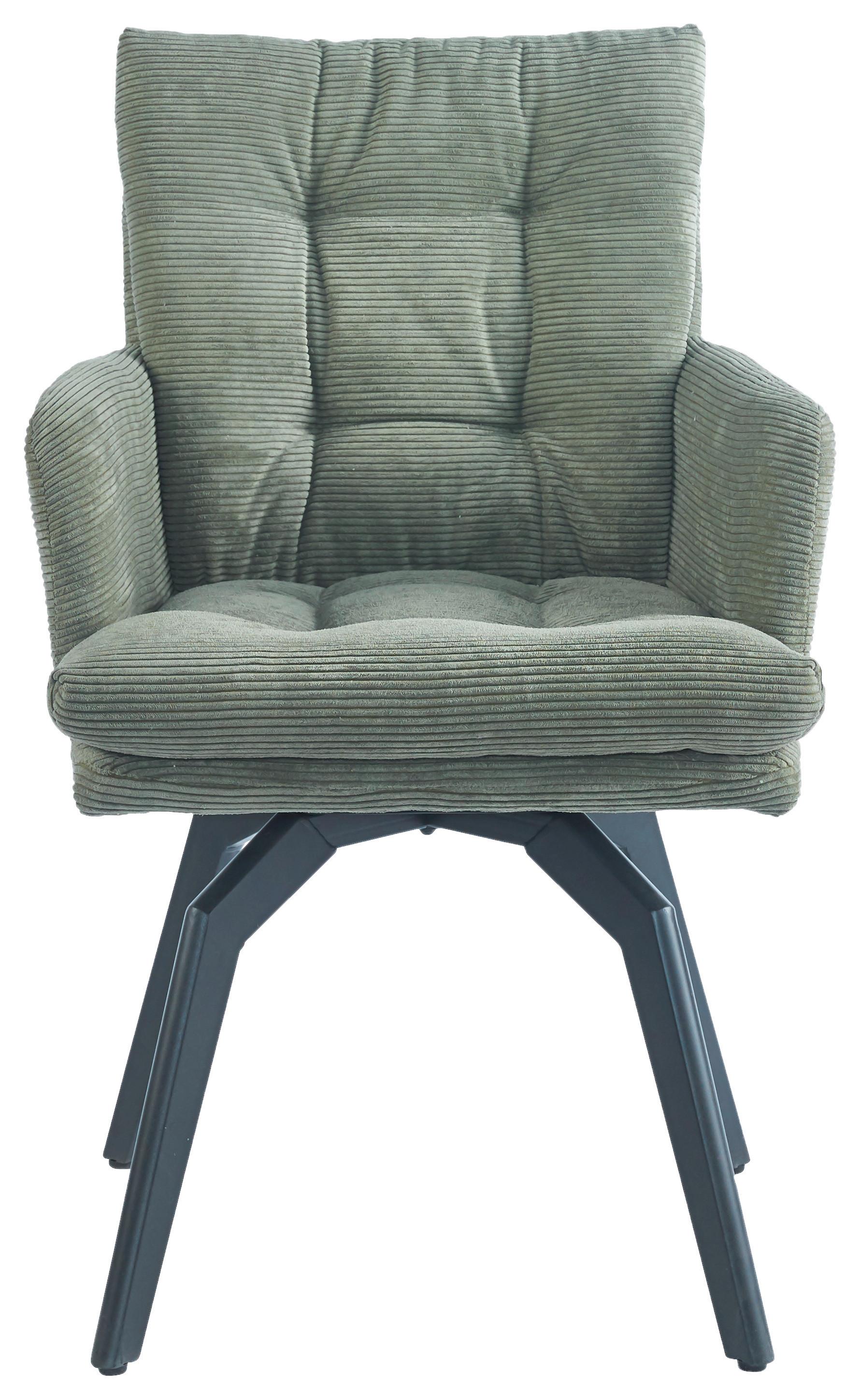 ŽIDLE S PODRUČKAMI HANNA - černá/zelená, Moderní, kov/textil (60/88/64cm) - Mömax