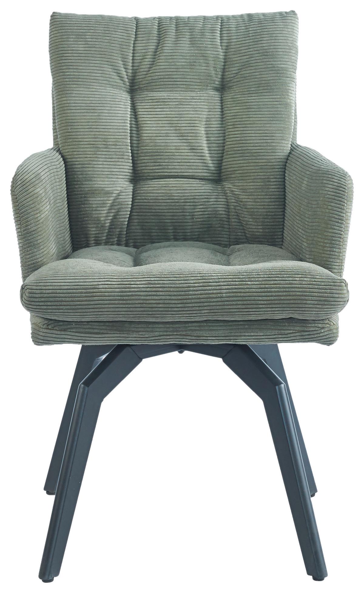 ŽIDLE S PODRUČKAMI HANNA - černá/zelená, Moderní, kov/textil (60/88/64cm) - Mömax