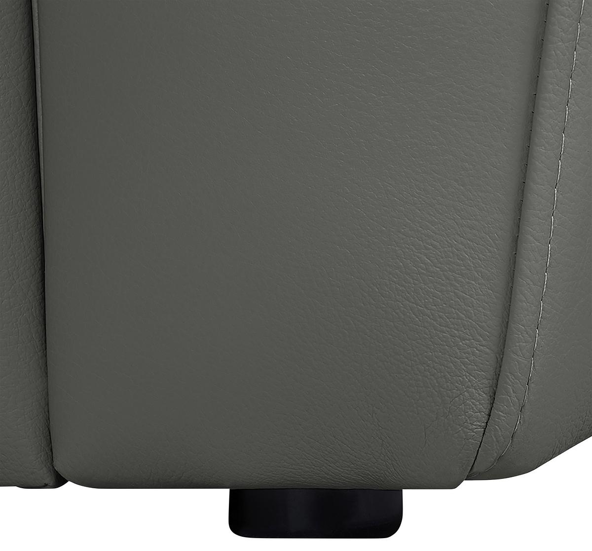 3-Sitzer-Sofa Oslo Anthrazit B: 205 cm - Anthrazit/Schwarz, Design, Leder (205/92/85cm) - Livetastic