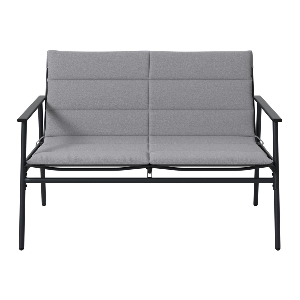 Loungegarnitur Cartagena - Dunkelgrau/Grau, MODERN, Textil/Metall - Beldano