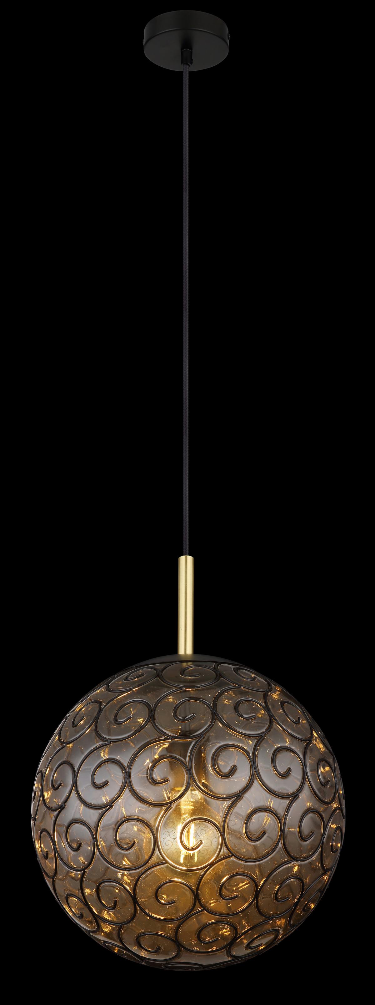 Hängeleuchte 15659h1 - Goldfarben/Schwarz, KONVENTIONELL, Kunststoff/Metall (35/120cm) - Globo