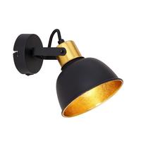 Strahler 1-Flammig verstellbar L: 13 cm - Goldfarben/Schwarz, LIFESTYLE, Metall (13/16/14cm) - Globo