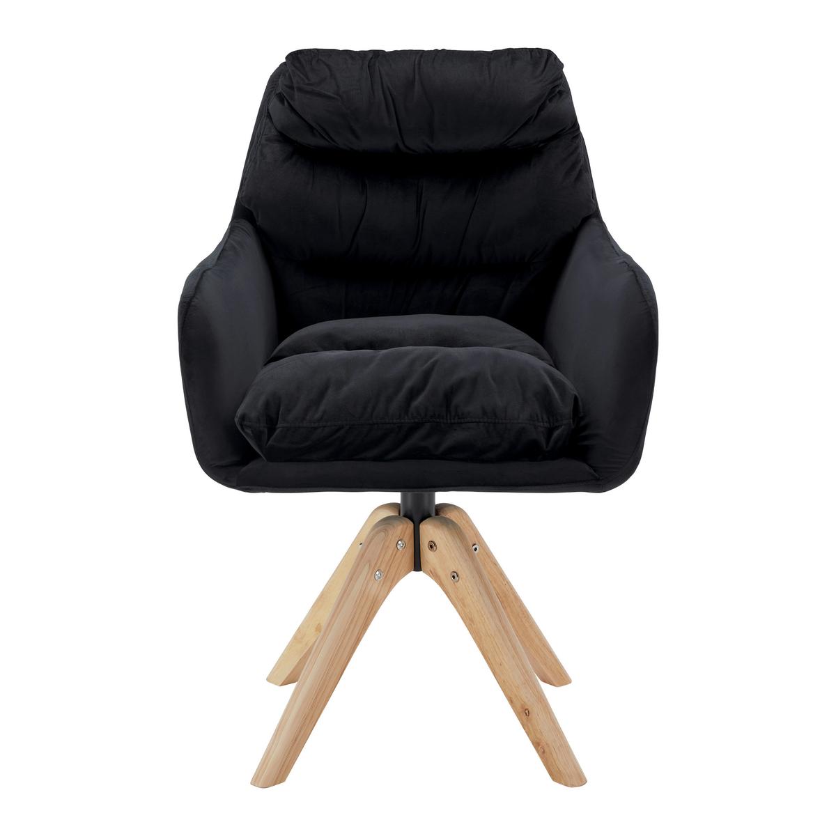 Stolička JUANA čierna - čierna/prírodná farba, Modern, kov/drevo (61/93/65cm) - Bessagi Home
