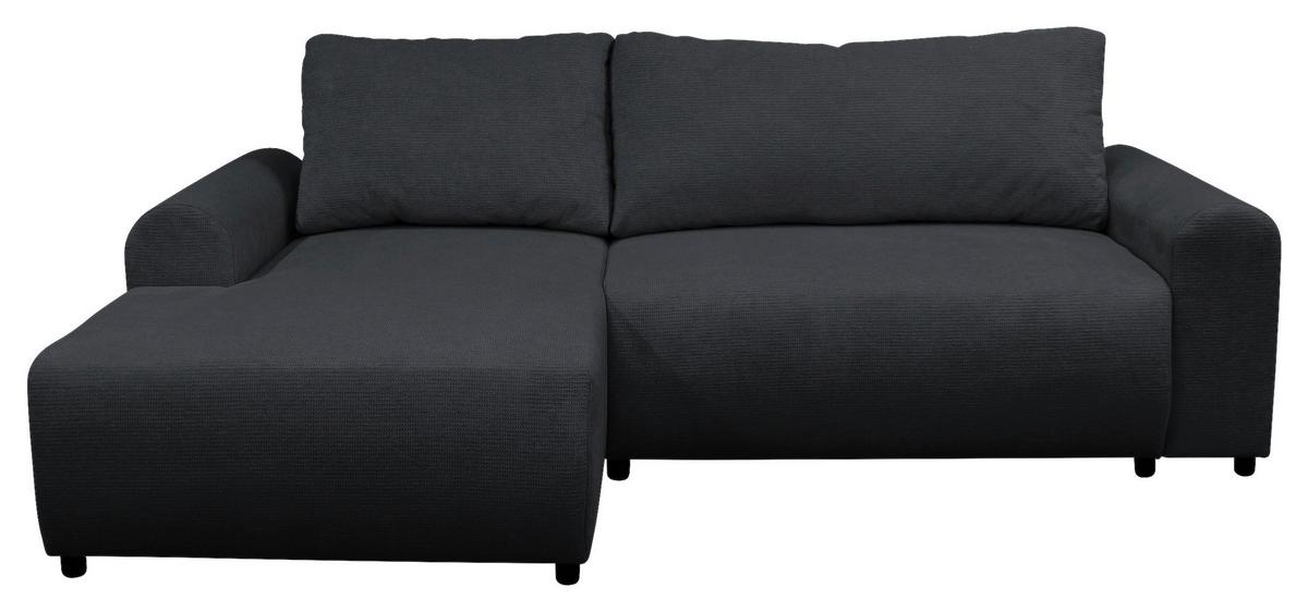 Ecksofa Velo Schwarz S: 160x250 cm - Schwarz, Design, Textil (160/250cm) - MID.YOU