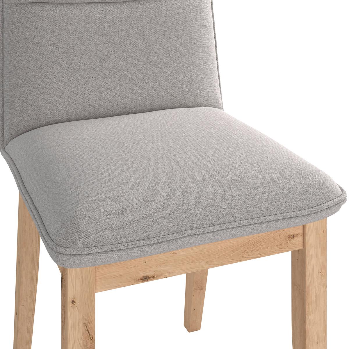 Vierfußstuhl Beluna Li Webstoff Hellgrau,b: 47cm - Eichefarben/Hellgrau, KONVENTIONELL, Holz/Textil (47/91/44cm) - James Wood