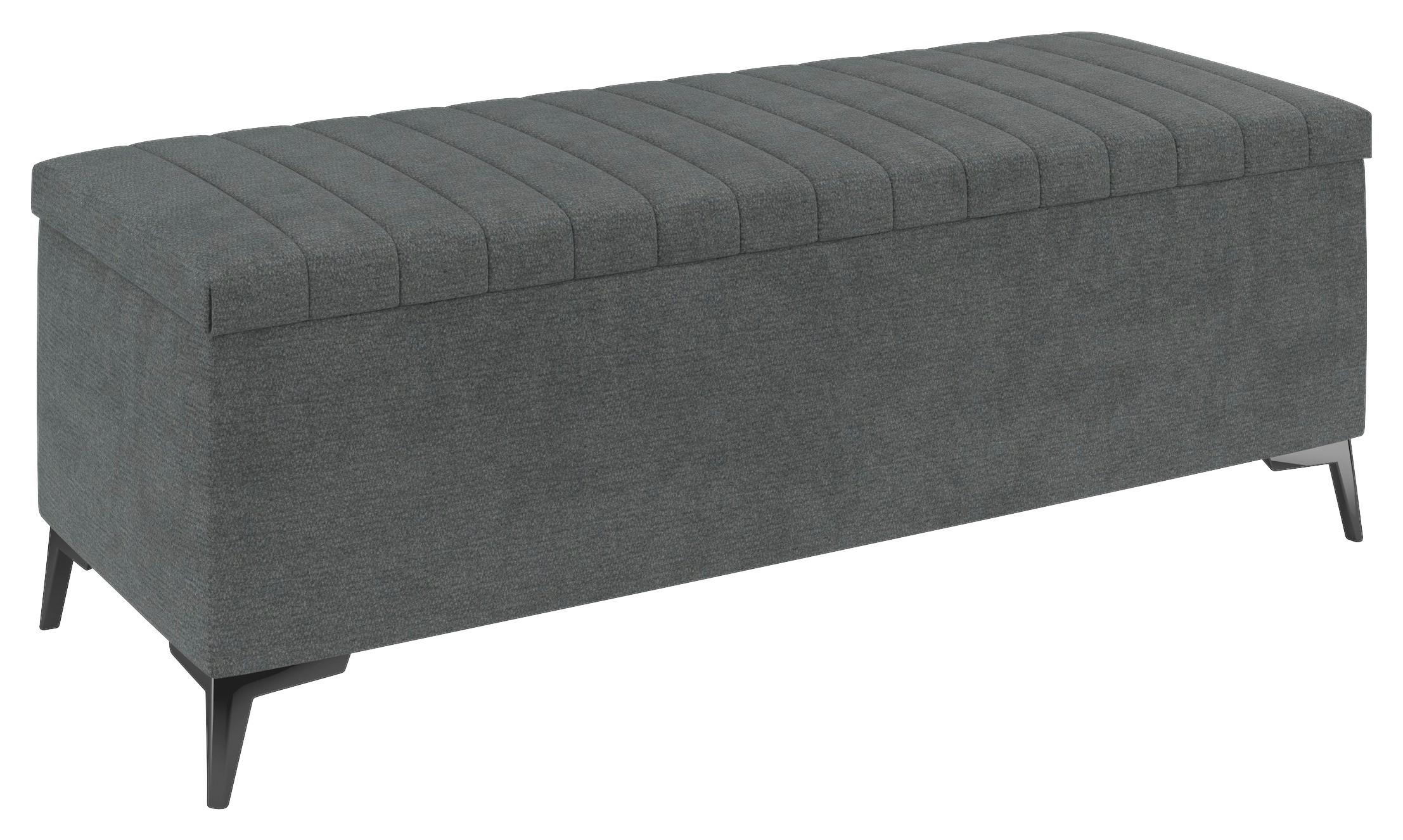 Lavica k posteli SANTI tmavosivá - čierna/tmavosivá, Modern, kov/kompozitné drevo (144/56/54cm)