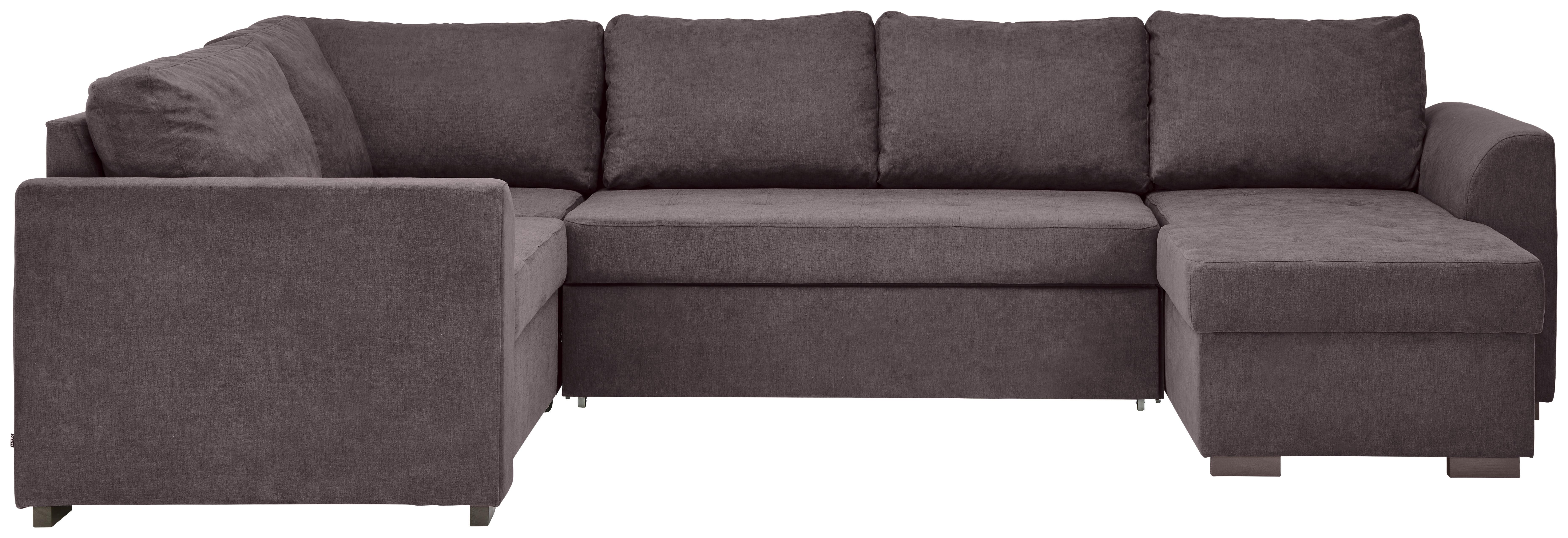 Rozkládací sedací souprava Reno U, barva tmavě šedá - černá/tmavě šedá, Design, textil/plast (205/311/160cm) - Xora