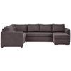 Rozkládací sedací souprava Reno U, barva tmavě šedá - černá/tmavě šedá, Design, textil/plast (205/311/160cm) - Xora