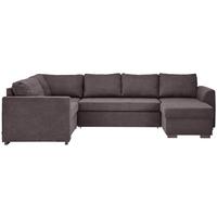 Rozkládací sedací souprava Reno U, barva tmavě šedá - černá/tmavě šedá, Design, textil/plast (205/311/160cm) - Xora