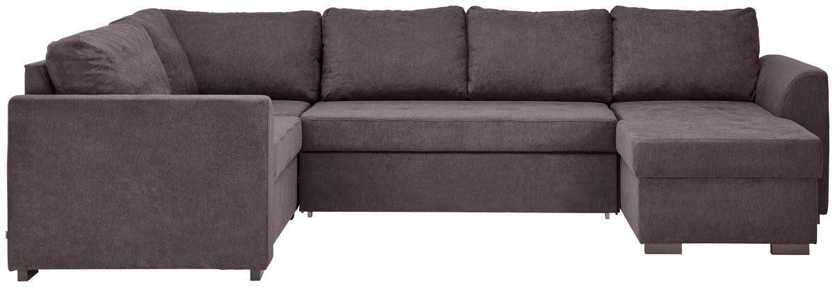 Rozkládací sedací souprava Reno U, barva tmavě šedá - černá/tmavě šedá, Design, textil/plast (205/311/160cm) - Xora