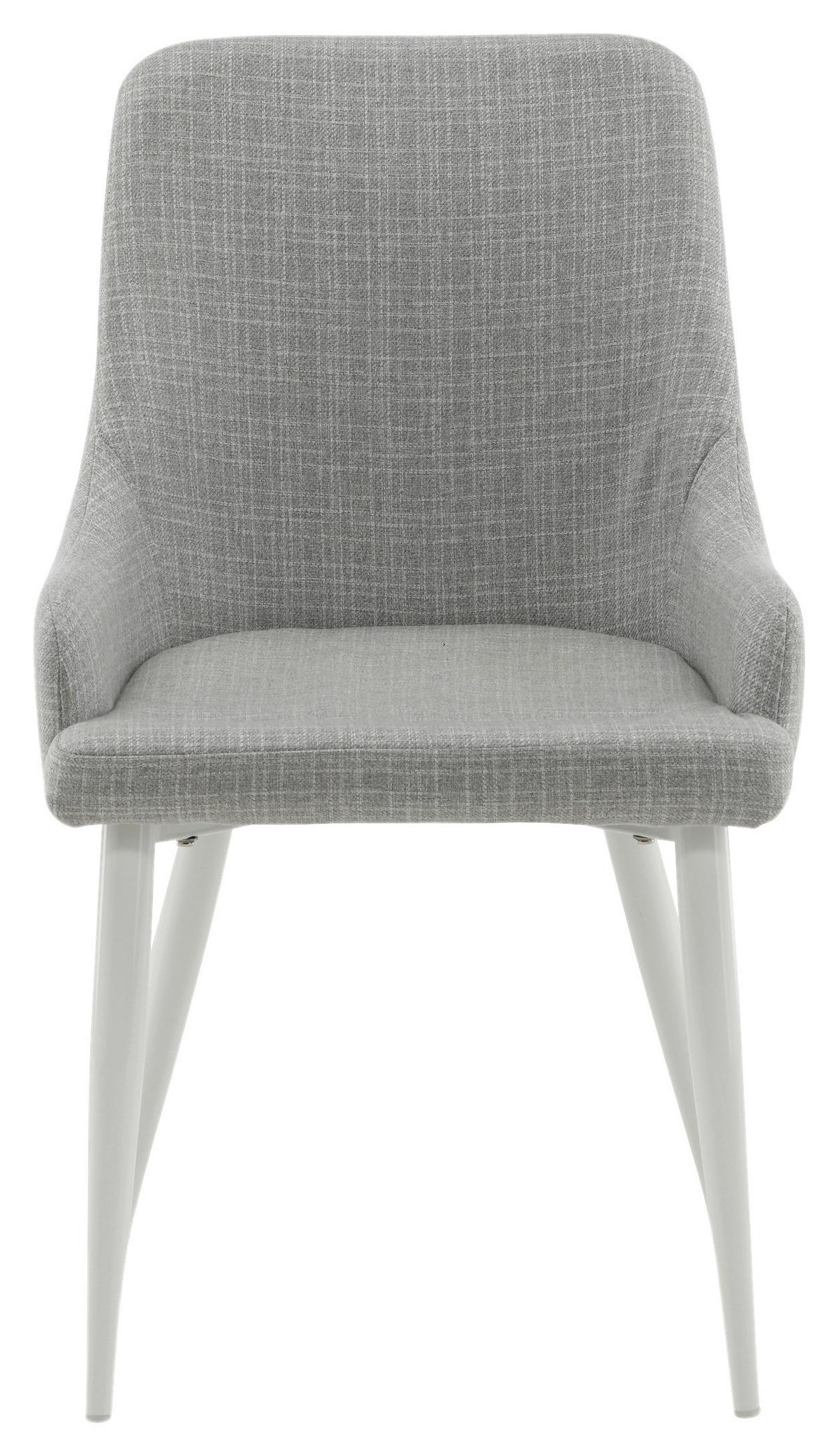 Stuhl-set Plaza Weiß/hellgrau B: 49 Cm - Hellgrau/Weiß, Design, Textil/Metall (49/86/58cm) - Livetastic
