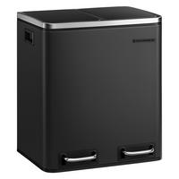 Abfallsammler Schwarz/silberfarben B: 41 Cm - Silberfarben/Schwarz, Basics, Kunststoff/Metall (41/47/36cm)