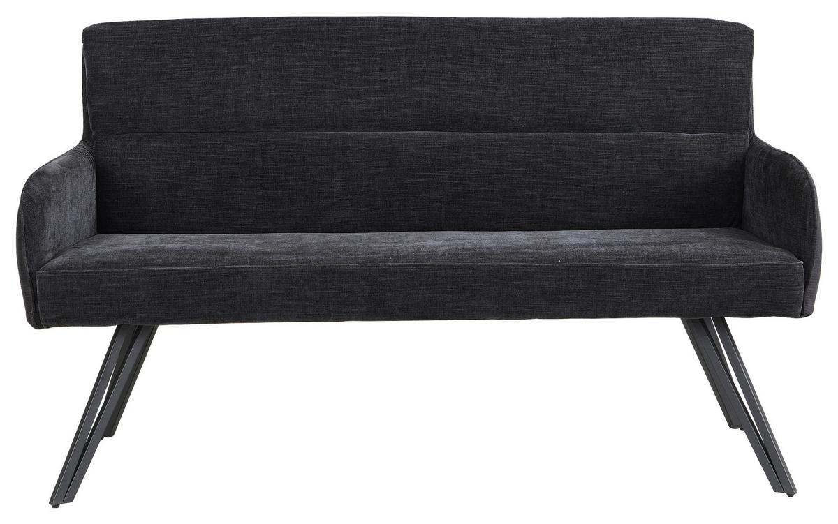 Sitzbank Tino - Schwarz, MODERN, Textil/Metall (140/94/67cm) - MID.YOU