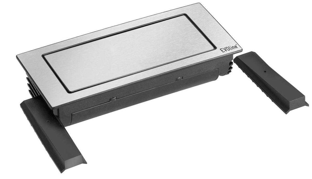 Steckdosenelement Evoline Backflip - Edelstahlfarben, MODERN, Metall (22,5/5,5/10,5cm)