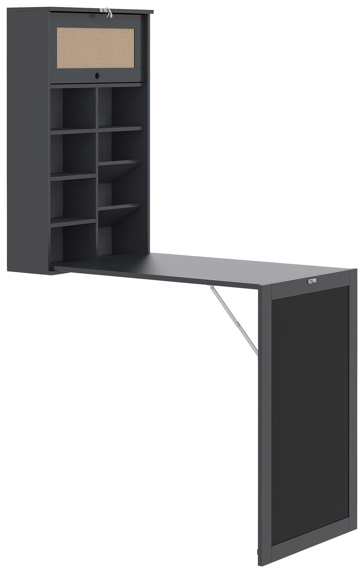 Schreibtisch Emil B402196-14 - Anthrazit, MODERN, Holzwerkstoff (50/80-156/18,5-92cm)