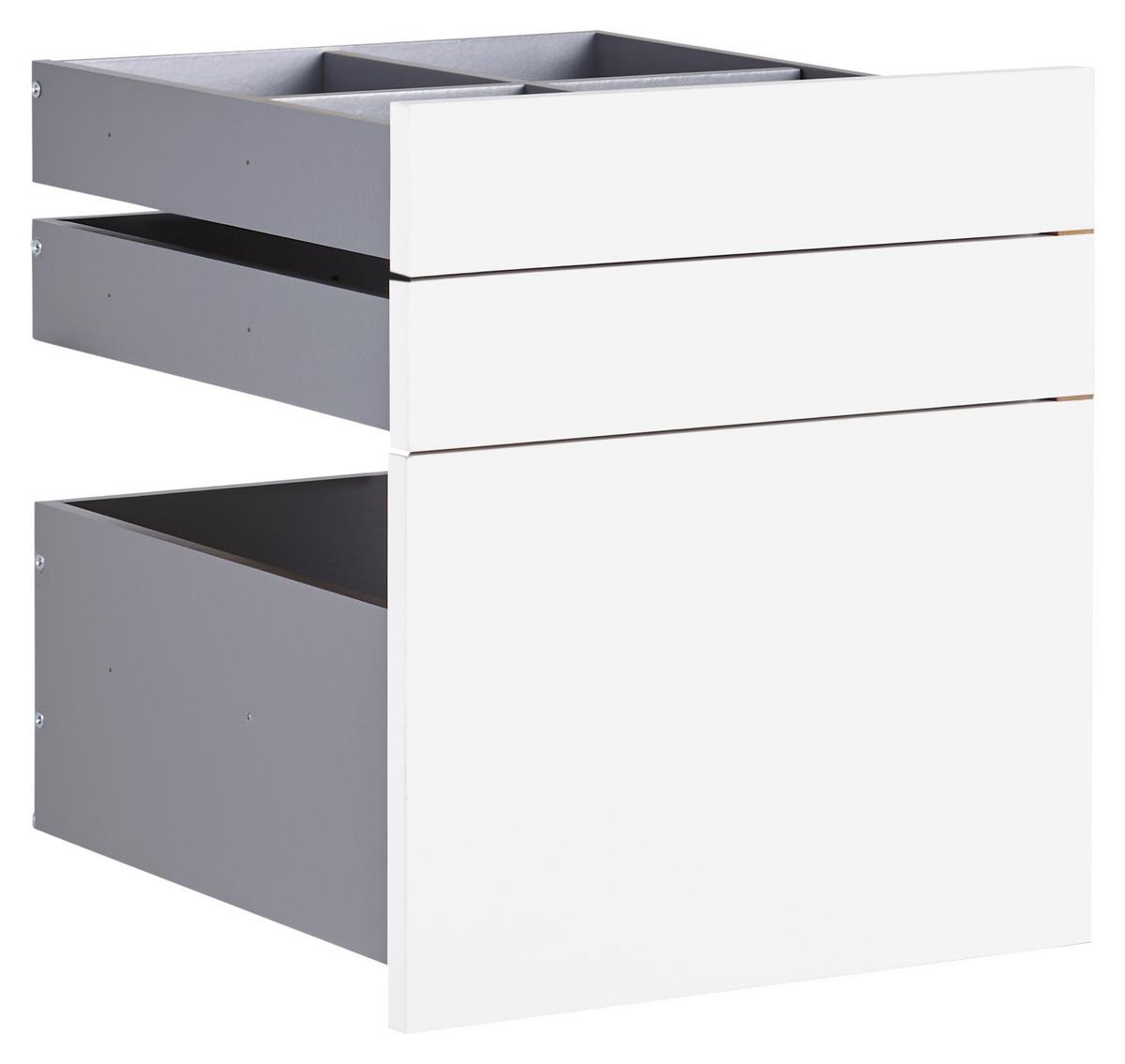 SADA ZÁSUVEK UNIT - bílá, Moderní, kompozitní dřevo (45,3/50,3/47cm) - Ondega