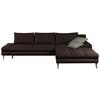 Ecksofa Mit Schlaffunktion Floby Stauraum Schwarz - Dunkelbraun/Erlefarben, Trend, Textil (313/215cm) - MID.YOU