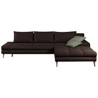Ecksofa Mit Schlaffunktion Floby Stauraum Schwarz - Dunkelbraun/Erlefarben, Trend, Textil (313/215cm) - MID.YOU