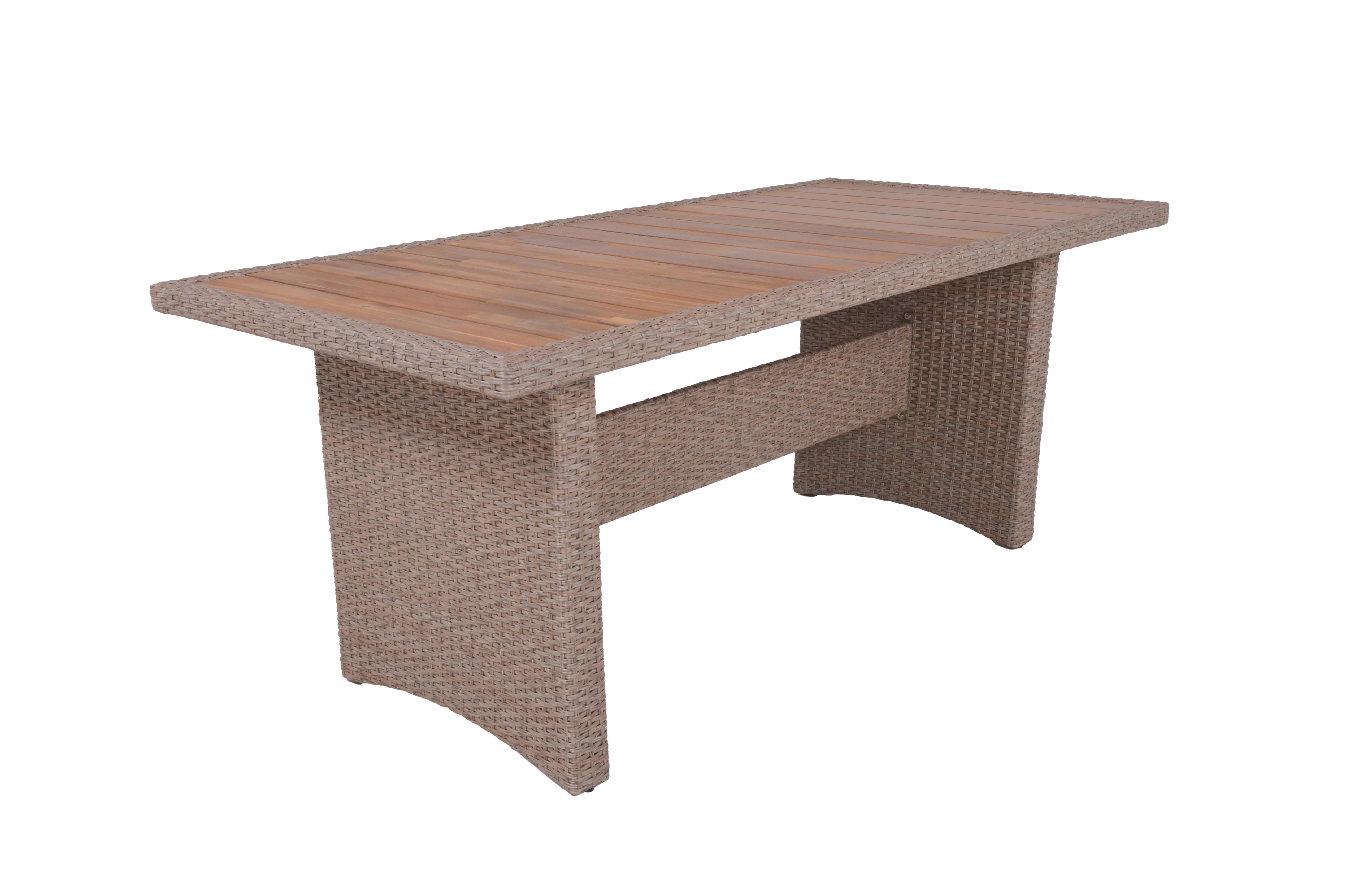 Gartentisch Braga - Schwarz/Braun, Basics, Holz/Kunststoff (180/90/75cm) - Gardenson