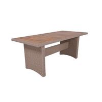 Gartentisch Braga - Schwarz/Braun, Basics, Holz/Kunststoff (180/90/75cm) - Gardenson