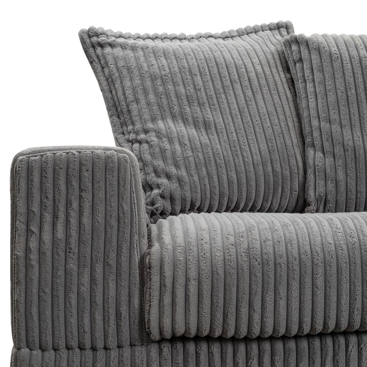 Ecksofa Funny - Schwarz/Grau, Design, Textil (285/195cm) - MID.YOU