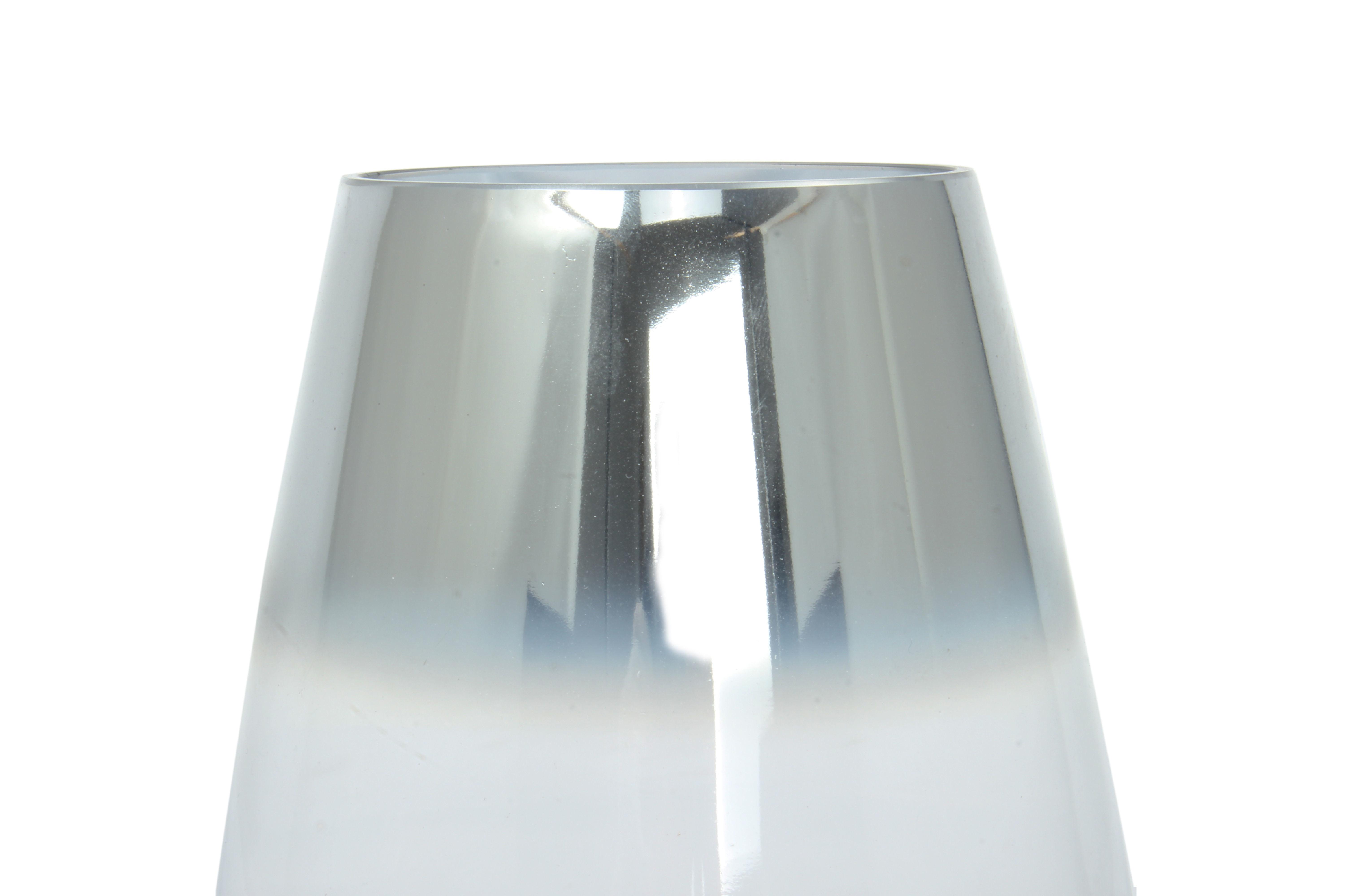 Glasvase Saigon Silber Ø 16 cm - Silber / Glas - bauchige Form / D/H: ca. 16/18,5 cm