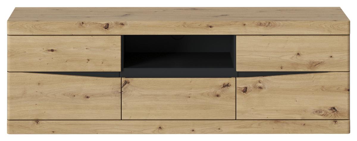 Stapelprogramm Turino Artisan/anthrazit B: 322 Cm - Eichefarben/Anthrazit, Trend, Glas/Holzwerkstoff (322/196,5/39,9cm)