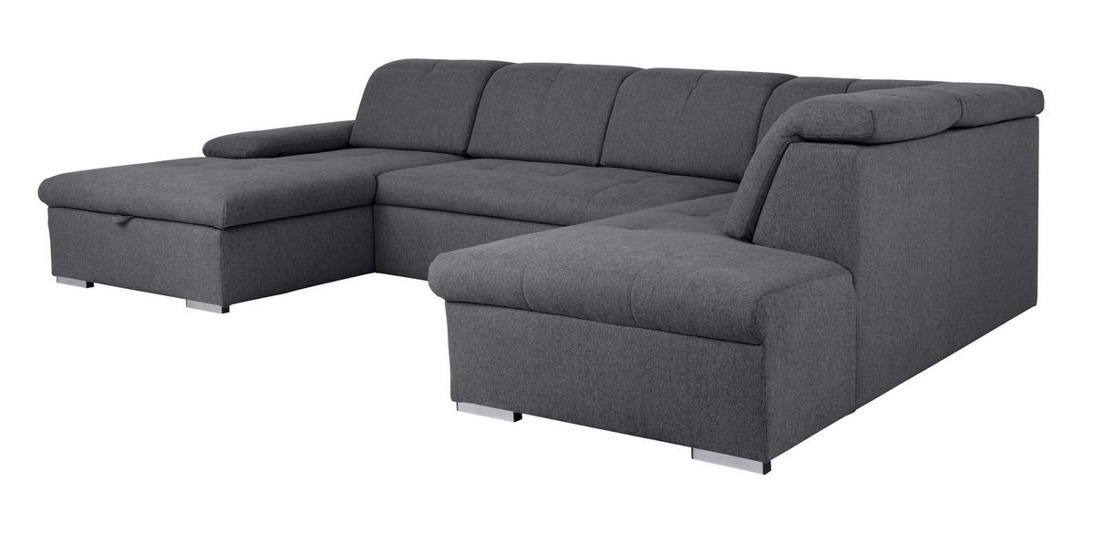 Wohnlandschaft Ramzes Dunkelgrau U: 173x328x215 cm - Dunkelgrau/Grau, Design, Textil (173/328/215cm) - MID.YOU