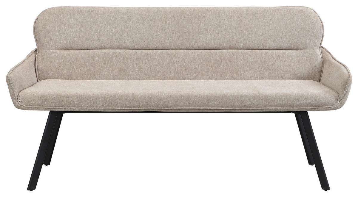 Sitzbank Rico - Taupe/Schwarz, MODERN, Textil/Metall (160/90/62cm) - MID.YOU