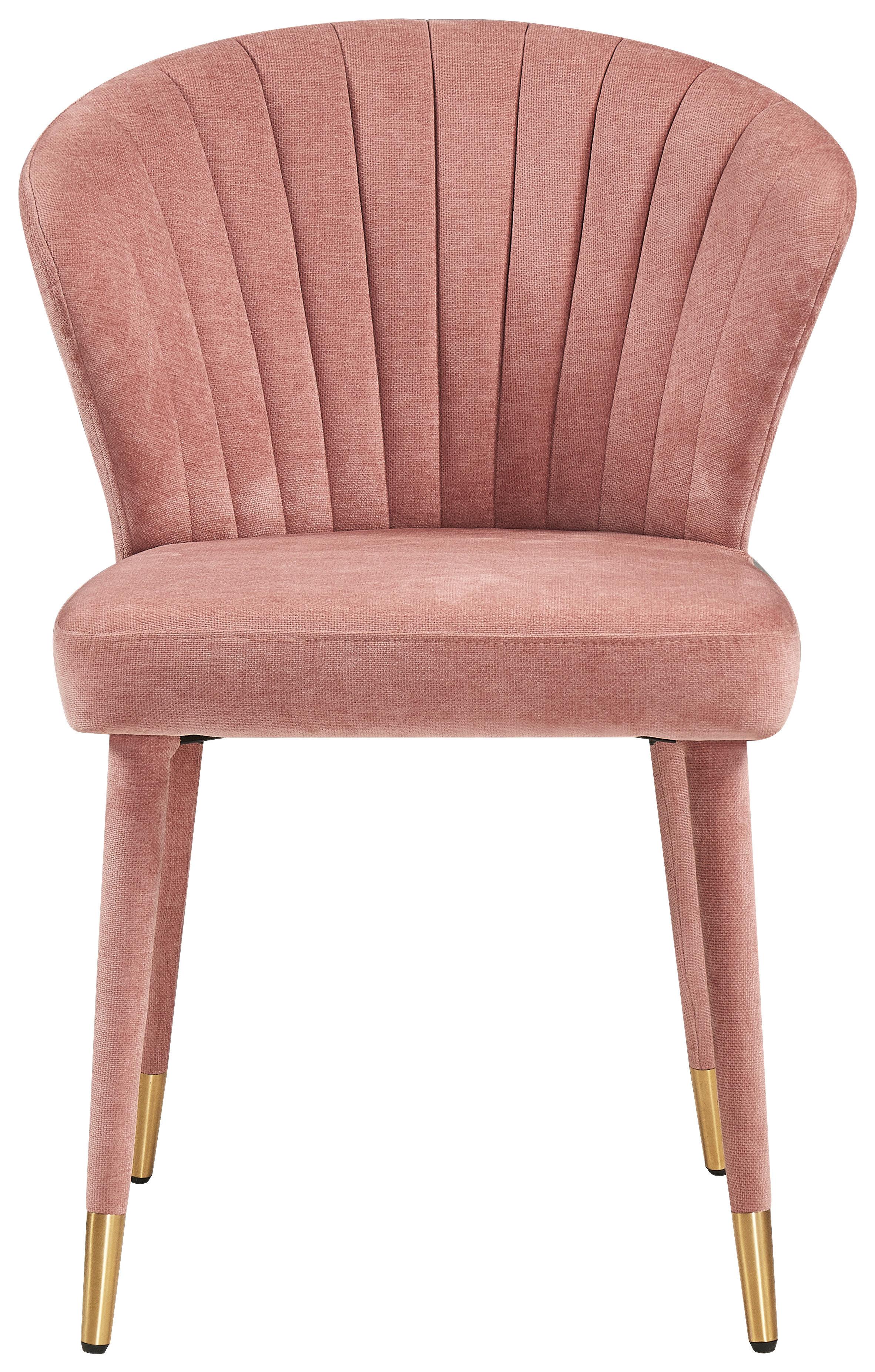 Esszimmerstuhl Angel Rosa/Goldfarben - Goldfarben/Rosa, MODERN, Textil/Metall (54.5/81.5/59cm) - MID.YOU