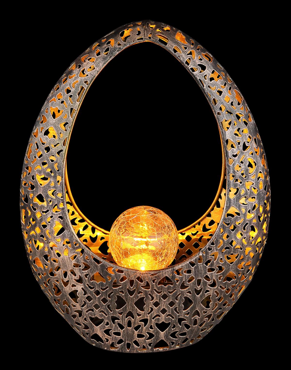 Solarleuchte 36528 - Klar/Goldfarben, Design, Glas/Metall (21,5/9,5/27,5cm) - Globo