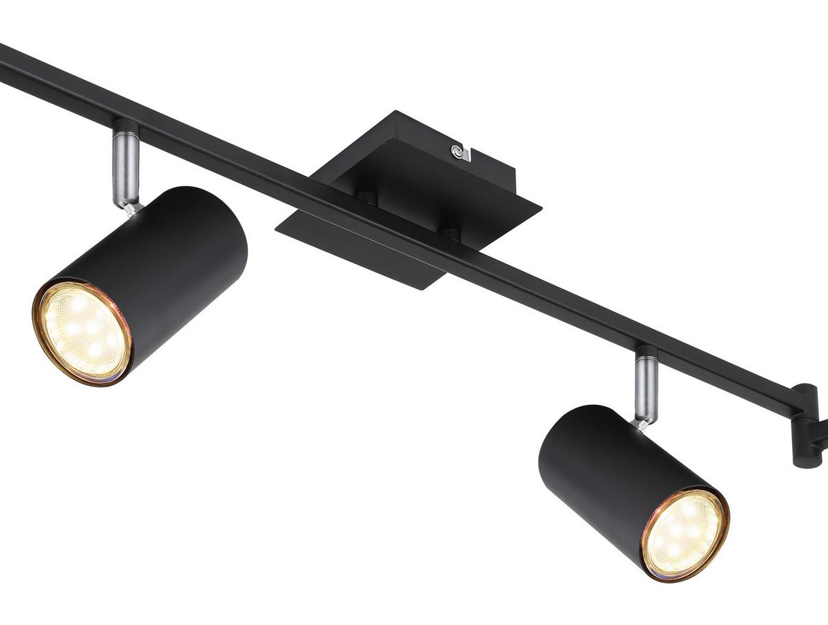 Strahler 6-Flammig verstellbar L: 180 cm - Schwarz, Design, Metall (180/10/18,5cm) - Globo