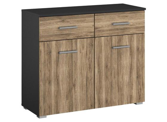 Kommode Borneo B. 93 cm Grau - Basics, Holzwerkstoff (93/81/42cm) Kommode Borneo B. 93 cm Grau - Basics, Holzwerkstoff (93/81/42cm)