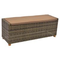 Gartenbank Kunststoff/ Holz/Metall 3-Sitzer Toskana - Akaziefarben/Cappuccino, KONVENTIONELL, Holz/Kunststoff (136/48/47cm) - Gardenson
