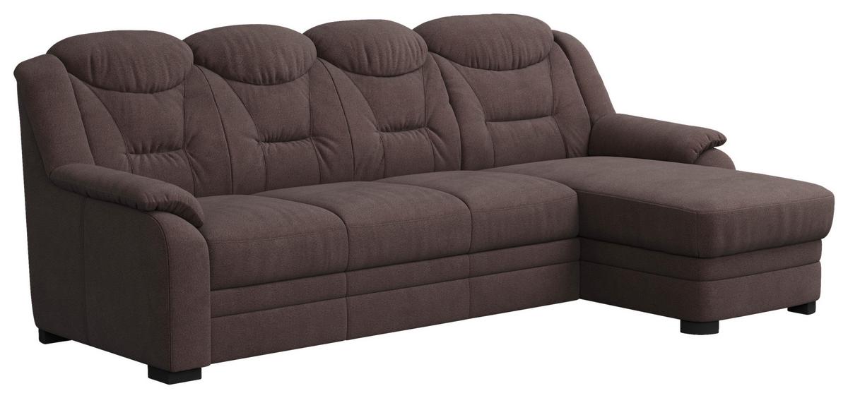 Rohová sedačka MARCUS, pravá, hnědá žinylka - černá/hnědá, Basics, textil/plast (257/162cm) - MID.YOU