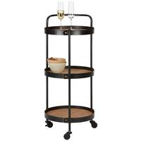 Servírovací vozík BRUNO - čierna, Lifestyle, kov/kompozitné drevo (40/95/40cm) - Premium Living