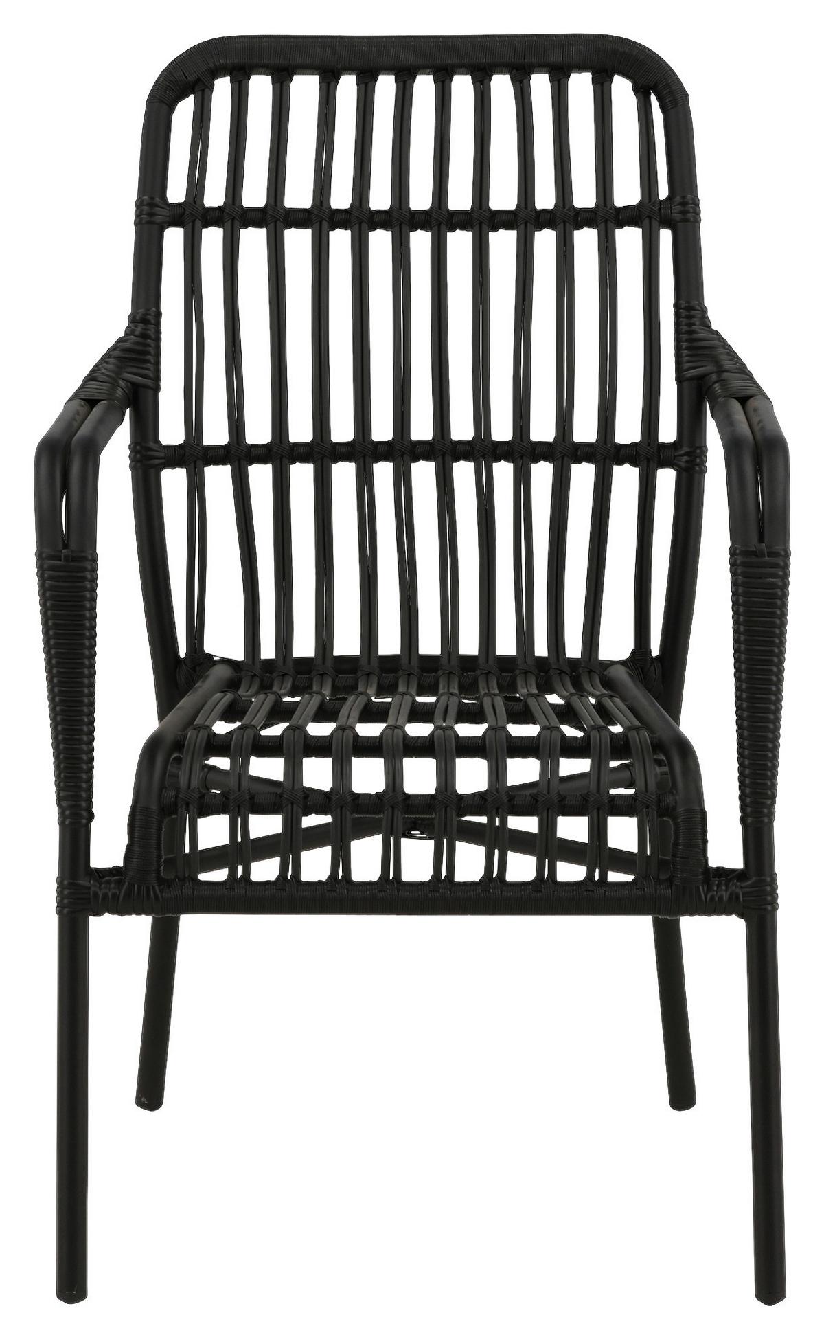 Loungesessel Rizal - Schwarz, KONVENTIONELL, Kunststoff/Metall (57/90/64cm) - Gardenson