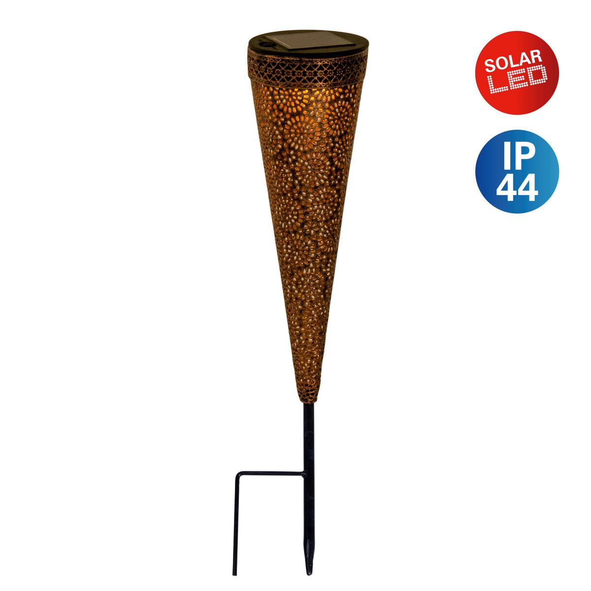 Solarleuchte 4137102 Paula - Schwarz/Braun, Basics, Kunststoff/Metall (8,5/8,5/40cm) - Näve