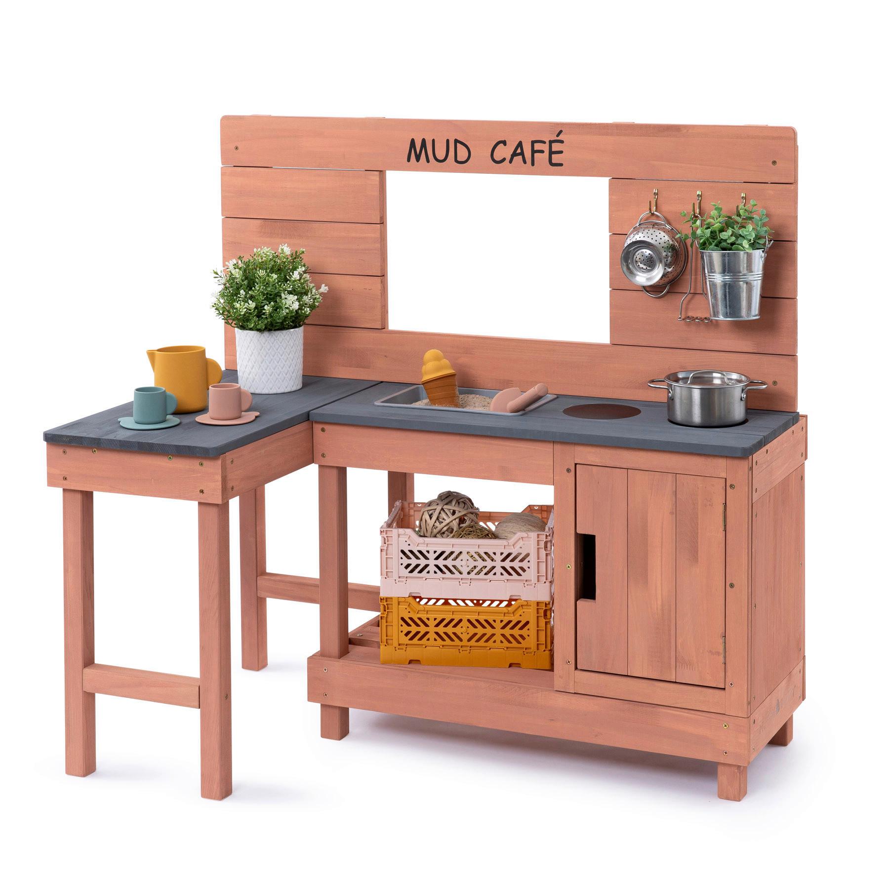 Matschküche Coffee Corner Holz, LxBxH: 100x60x95 cm - Altrosa, Basics, Holz (100/60/95cm) - MUDDY BUDDY