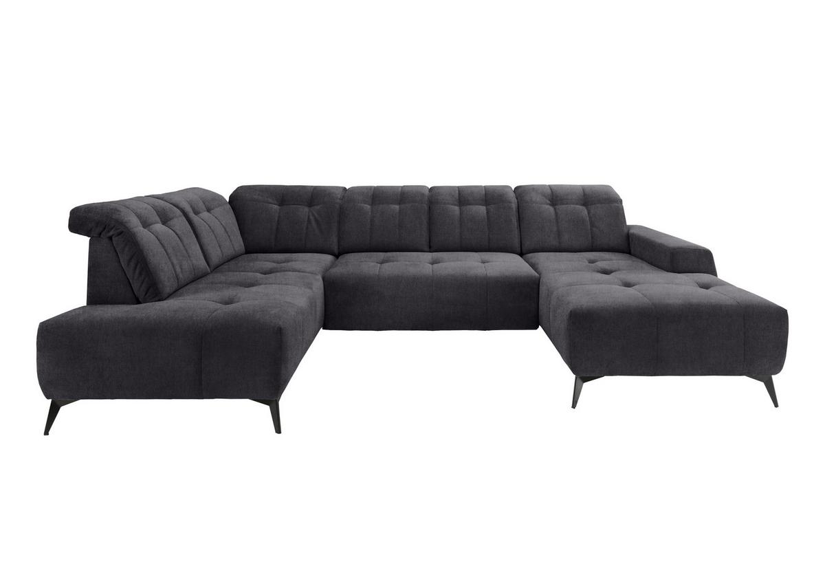 Ecksofa, Sitzvorzug Elektrisch Sano, Anthrazit, 200x337x180cm - Anthrazit/Schwarz, MODERN, Textil (200/337/180cm) - Livetastic