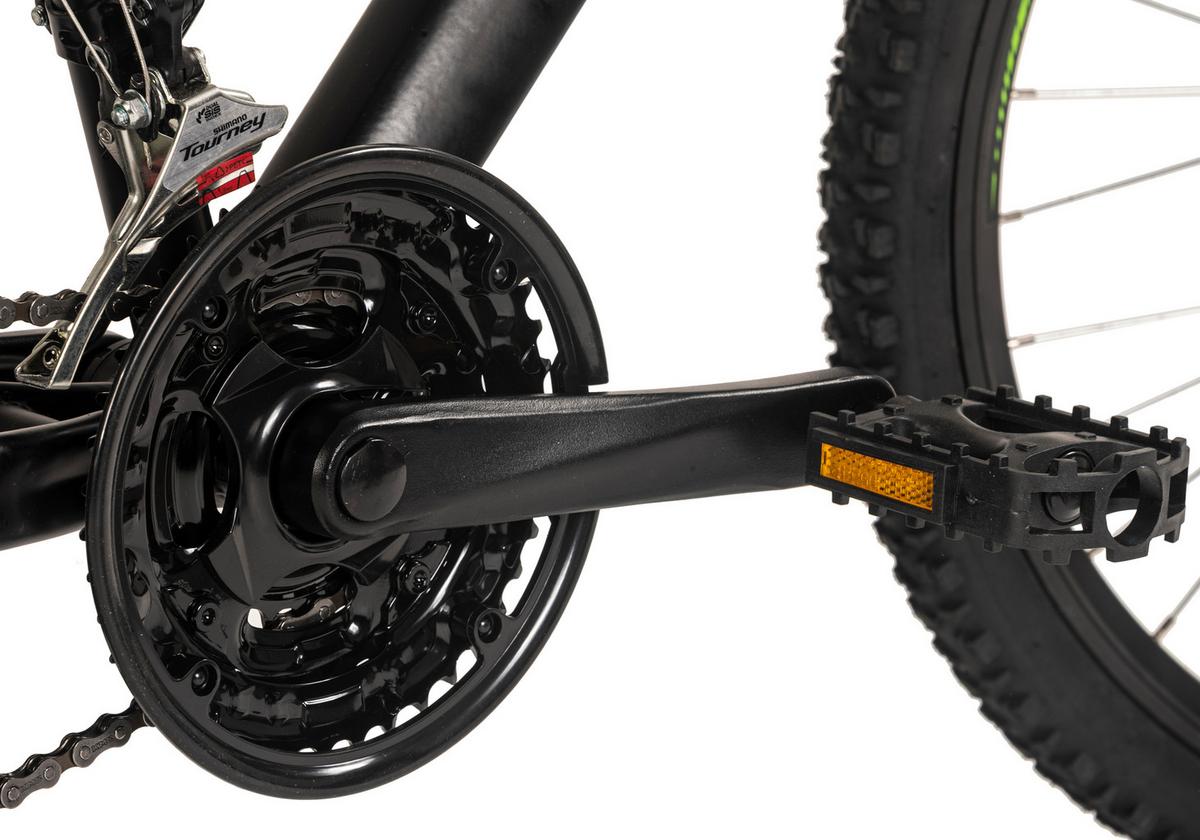 Mountainbike Schwarz/grün 26 Zoll, Rahmen 46 Cm - Schwarz, KONVENTIONELL, Metall (25/140/60cm)