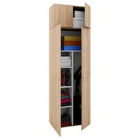 Víceúčelová skříň VANDOL, dub sonoma - černá/barvy stříbra, Moderní, kompozitní dřevo/plast (70/218/39cm) - MID.YOU