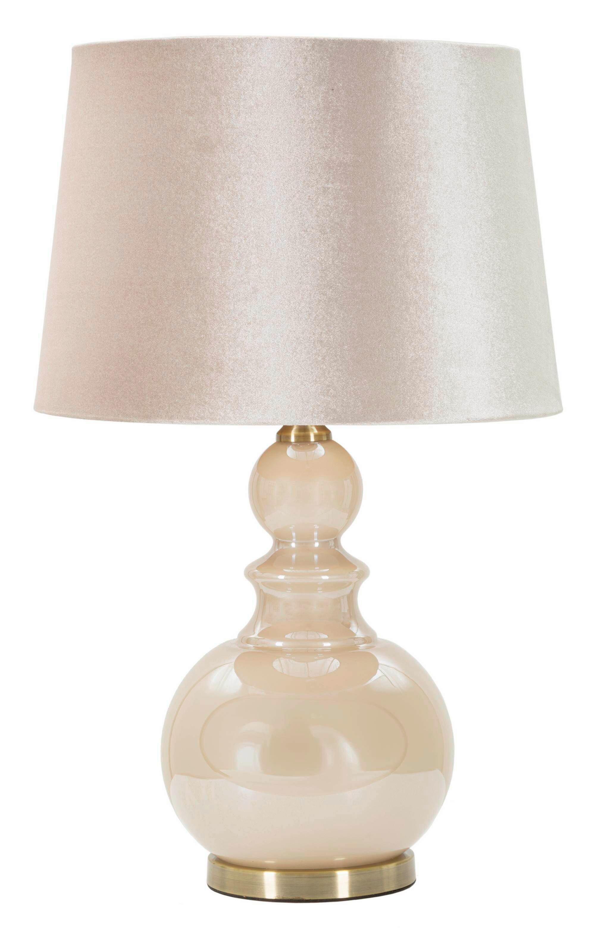 Tischleuchte Pearly Tower Perlmutt B: 37,5 Cm - Perlmutt, Basics, Glas/Textil (37.5/37.5/61cm)