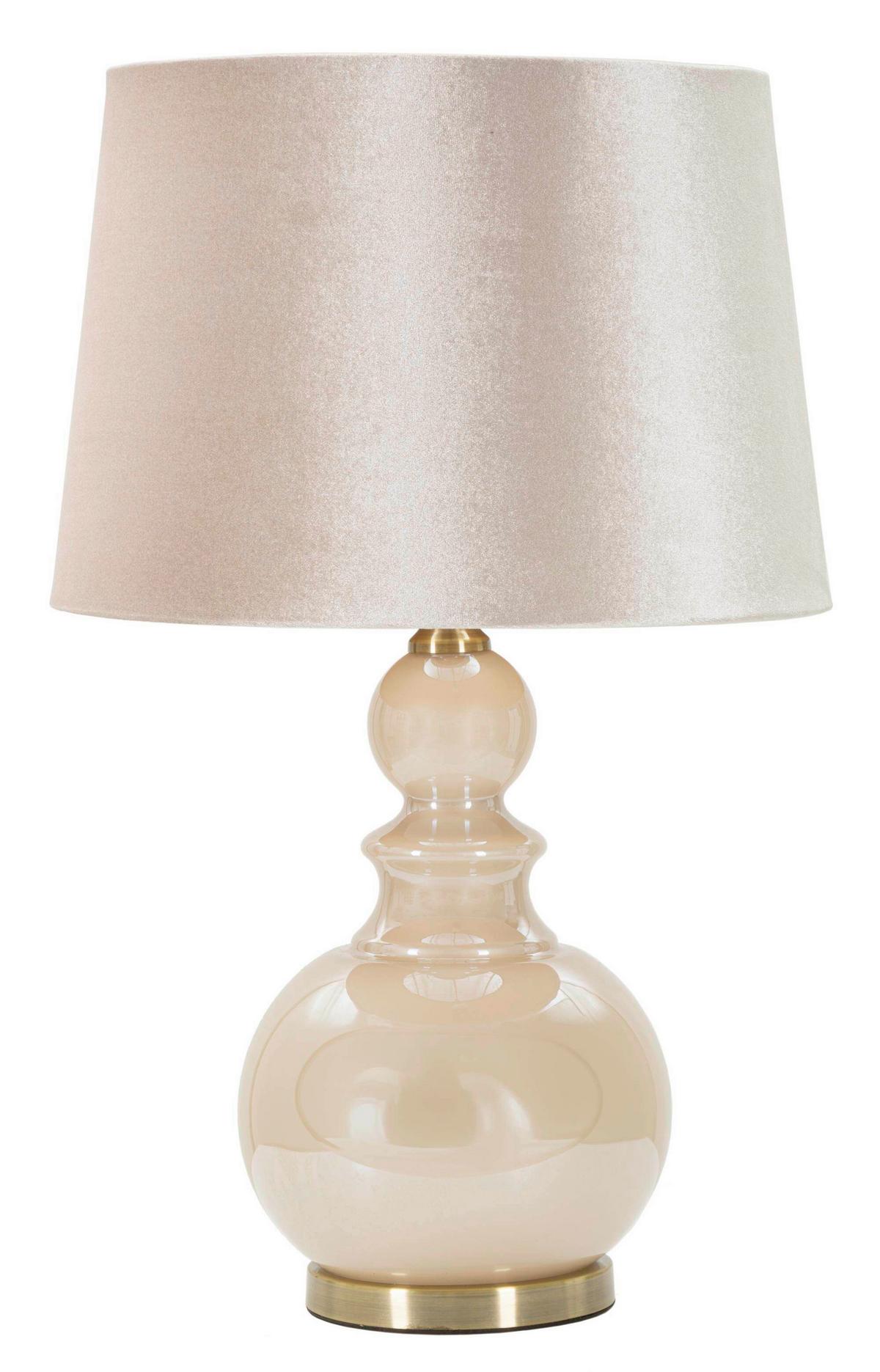 Tischleuchte Pearly Tower Perlmutt B: 37,5 Cm - Perlmutt, Basics, Glas/Textil (37.5/37.5/61cm)