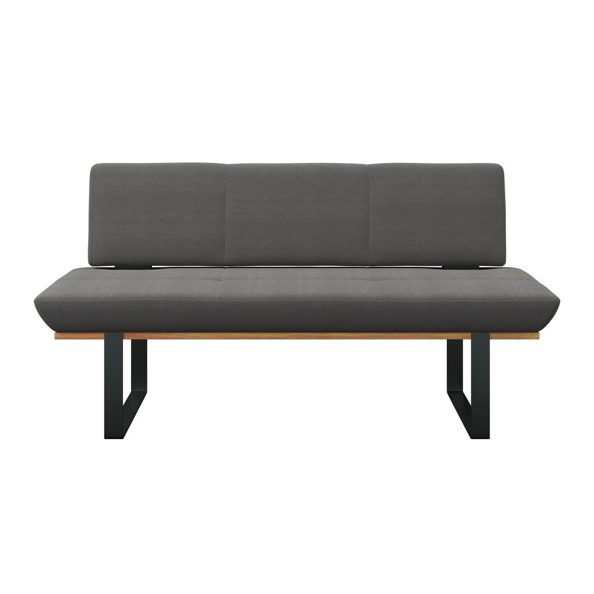 Sitzbank Tristan Webstoff anthrazit, B: 170cm - Anthrazit/Schwarz, MODERN, Holz/Textil (170/48/90cm) - James Wood