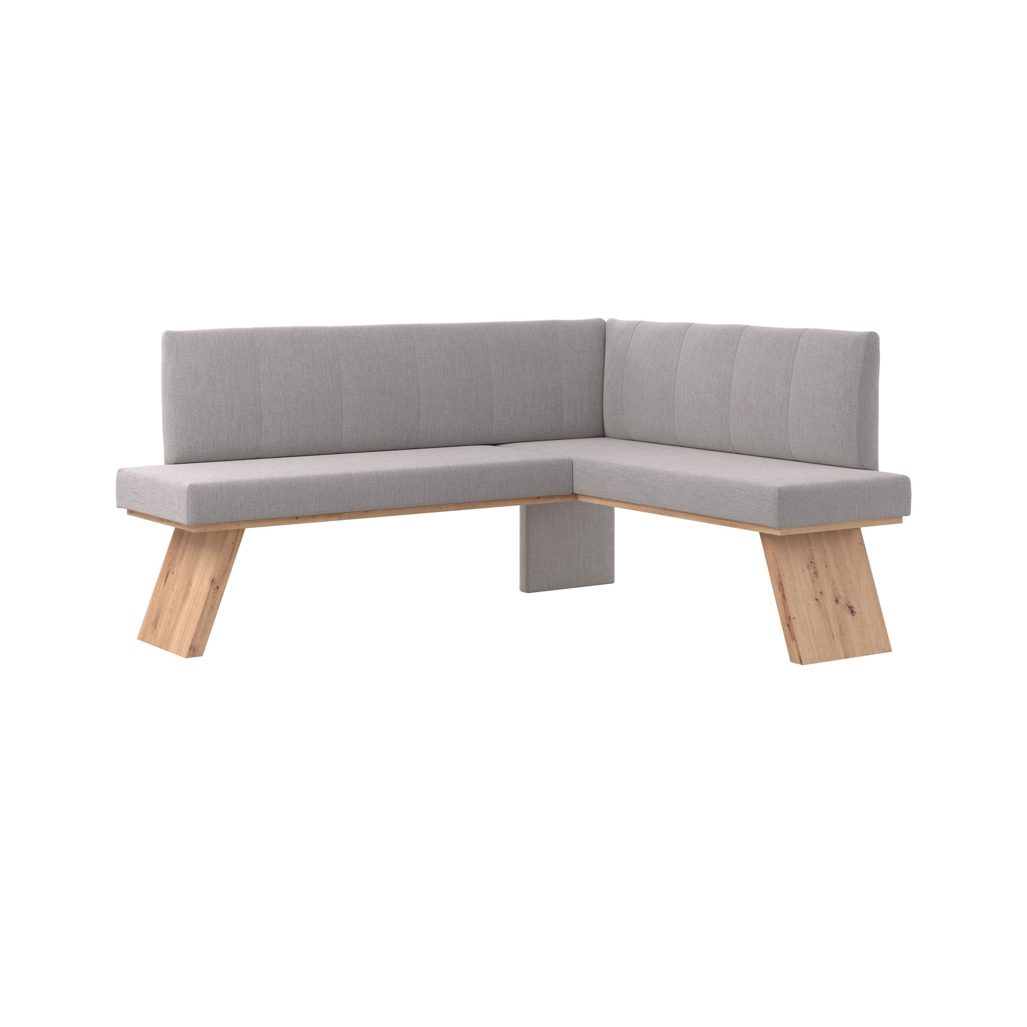 Eckbank Emma Ii Webstoff Hellgrau, B: 185 Cm - Eichefarben/Hellgrau, KONVENTIONELL, Holzwerkstoff/Textil (185/150cm)