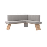 Eckbank Emma Ii Webstoff Hellgrau, B: 185 Cm - Eichefarben/Hellgrau, KONVENTIONELL, Holzwerkstoff/Textil (185/150cm)
